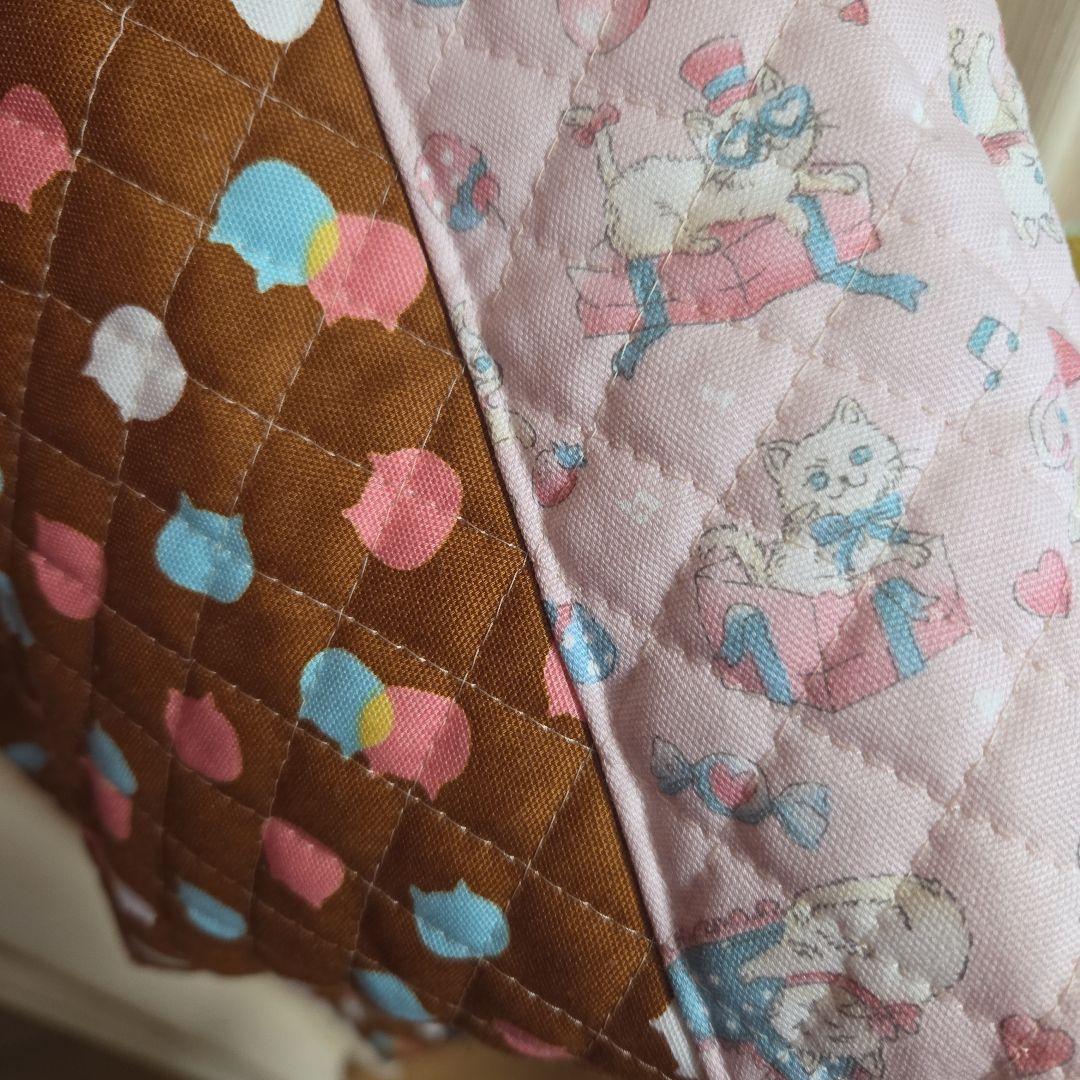 ●いちご●チェック柄●親子もふもふシマエナガ　トートバッグ