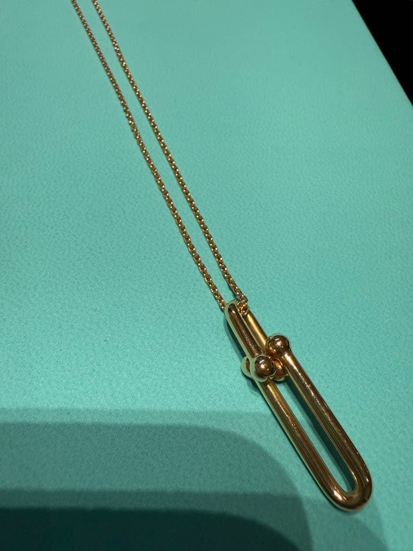 Tiffany & Co. ハードウェア　細長リンクネックレス　PG