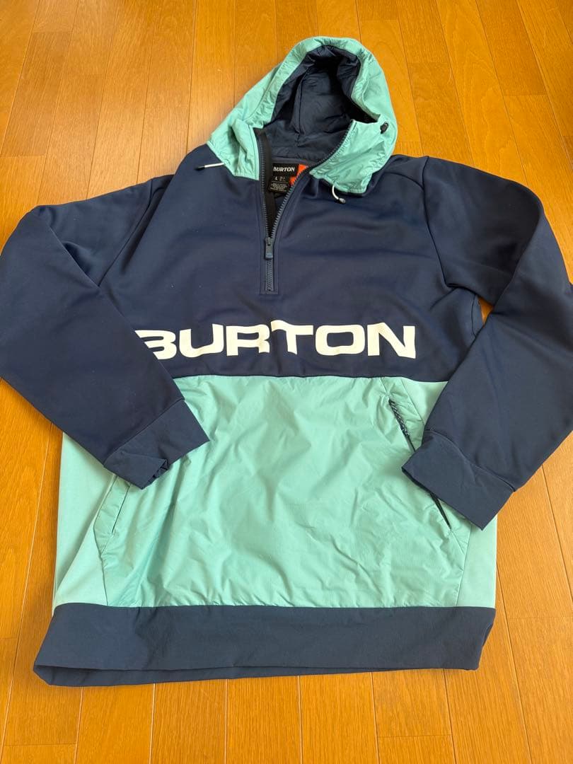 BURTON フード付きスノーボードウェア Lサイズ ネイビー/ミント