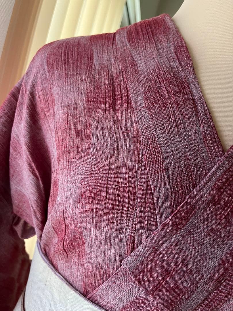 綿麻浴衣✴︎水玉縦しぼ