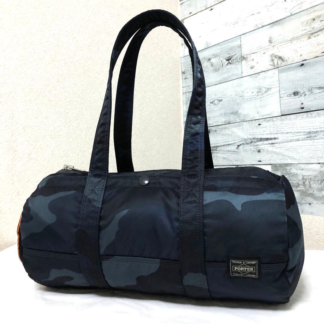 超美品✨希少 ポーター タンカー ミニボストンバッグLカモフラ 迷彩 ネイビー