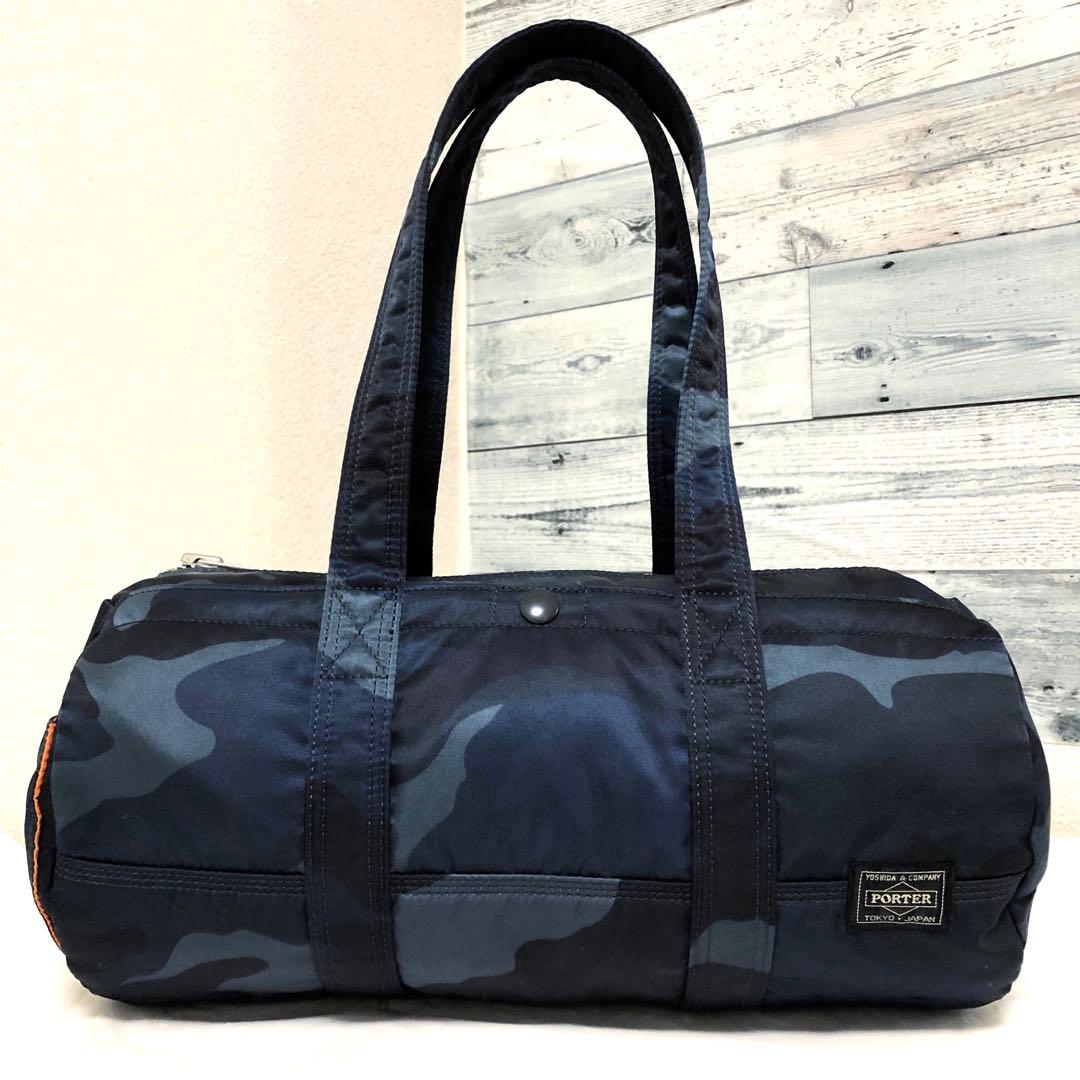 超美品✨希少 ポーター タンカー ミニボストンバッグLカモフラ 迷彩 ネイビー