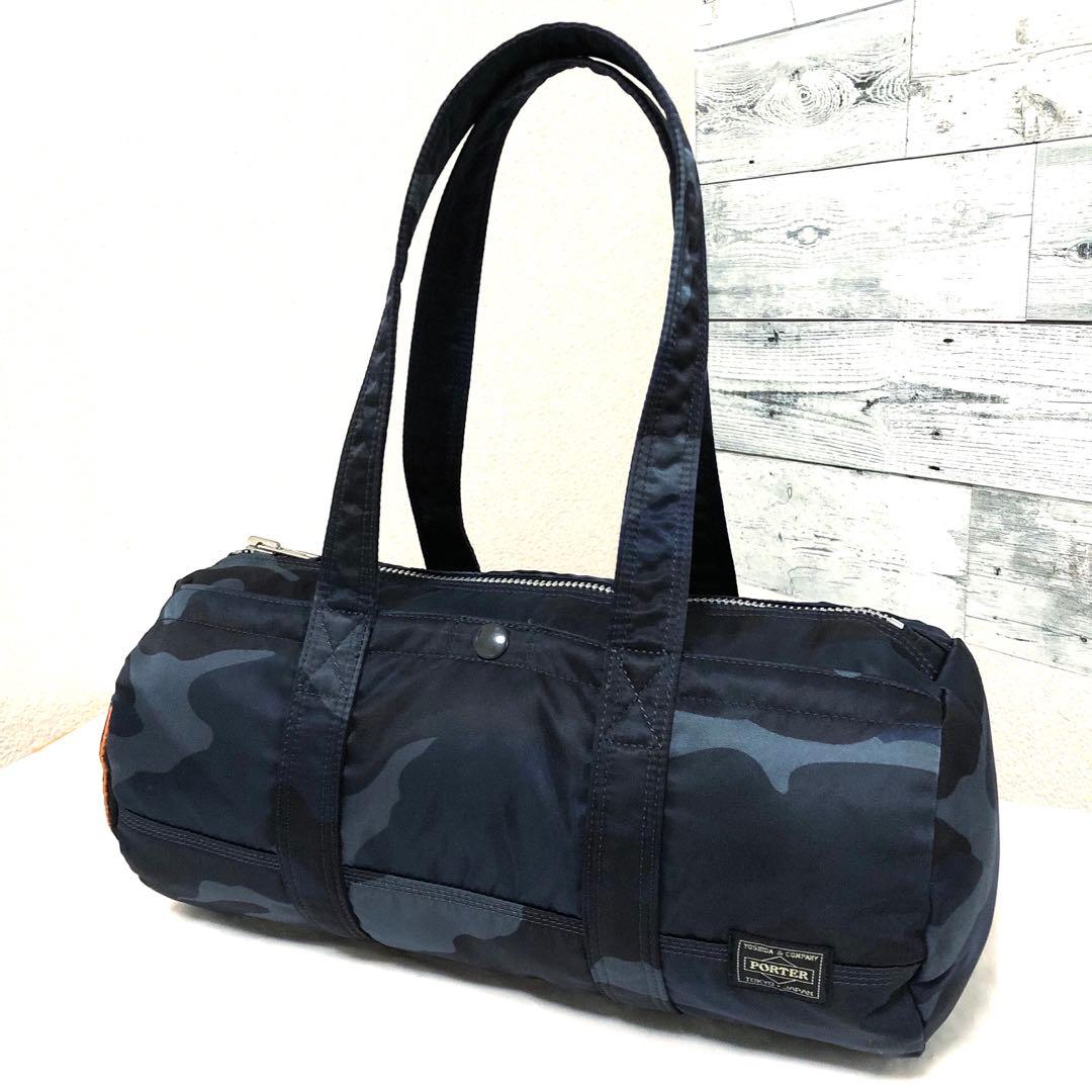 超美品✨希少 ポーター タンカー ミニボストンバッグLカモフラ 迷彩 ネイビー