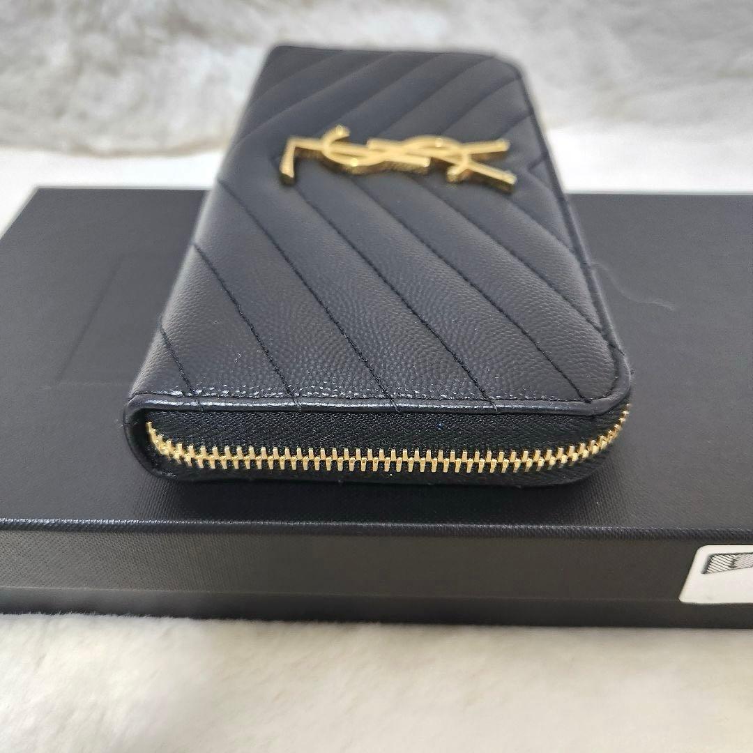 ✨極美品✨サンローラン　長財布　ラウンドファスナー カサンドラ　ブラック　黒