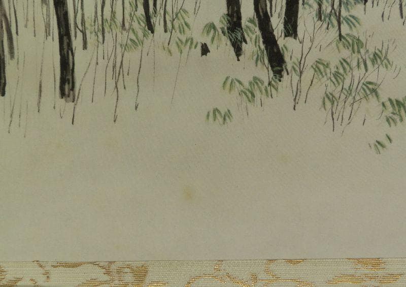 掛軸●　川合玉堂筆　『深林宿雪』　リトグラフ　限定250部　大幅