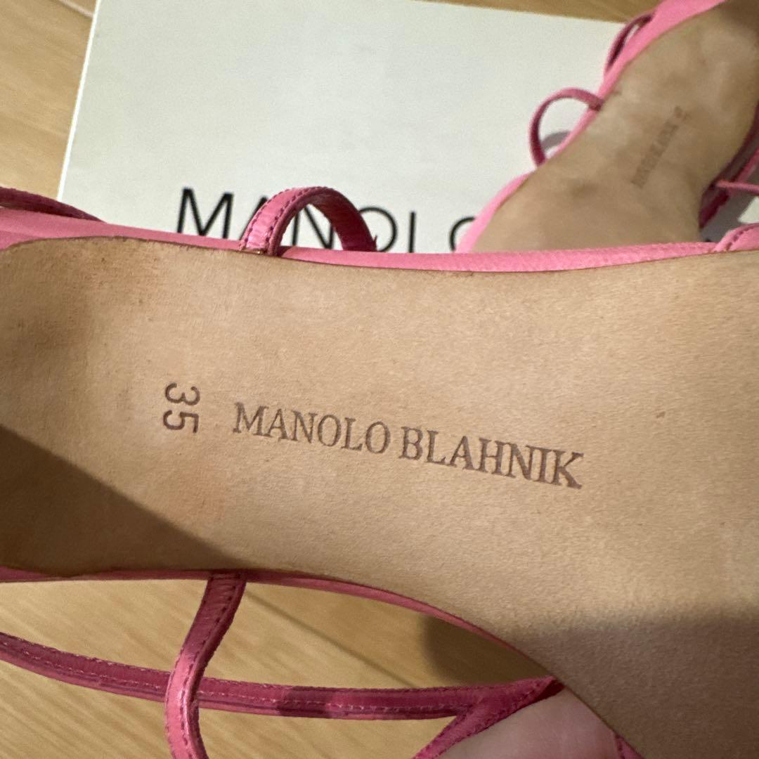 未使用品　Manolo Blahnik ピンク ハイヒールサンダル 35