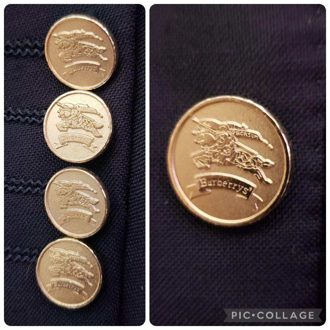 burberrys　金ボタン　モヘア混　2ボタン　A6サイズ　裏地マーク　紺ブレ