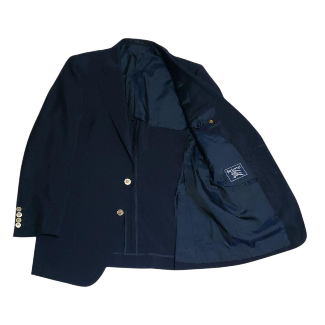 burberrys　金ボタン　モヘア混　2ボタン　A6サイズ　裏地マーク　紺ブレ