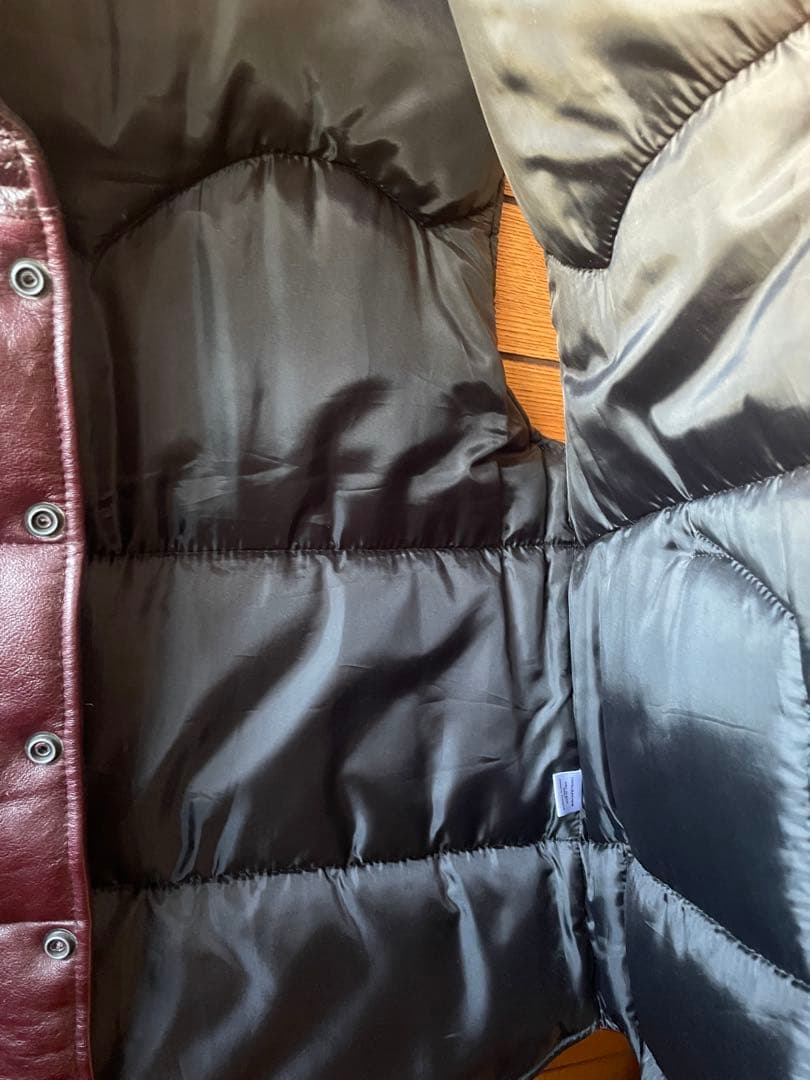 激レア ヴィンテージ 牛革 レザー ダウンベスト 本革 ブラウン キャメル