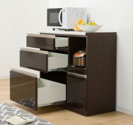 【専用】ニトリ キッチンカウンター ダークブラウン キッチン収納 引き出し付き