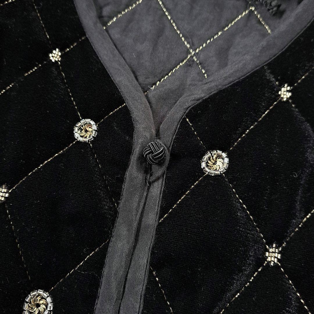 新品タグ付き 定価4.9万 24AW サラマリカ ベロア ビジュー ロングベスト