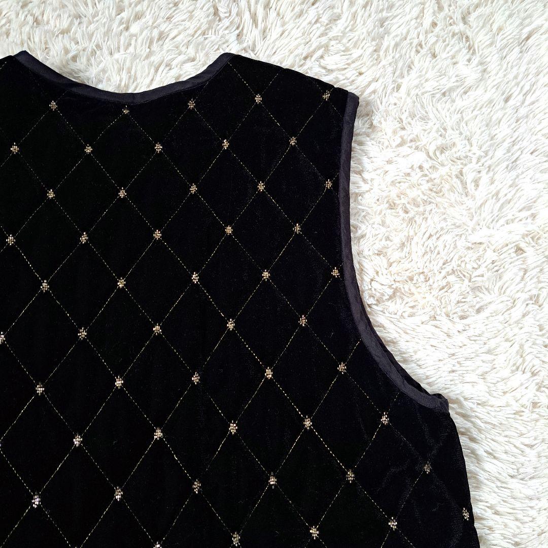 新品タグ付き 定価4.9万 24AW サラマリカ ベロア ビジュー ロングベスト