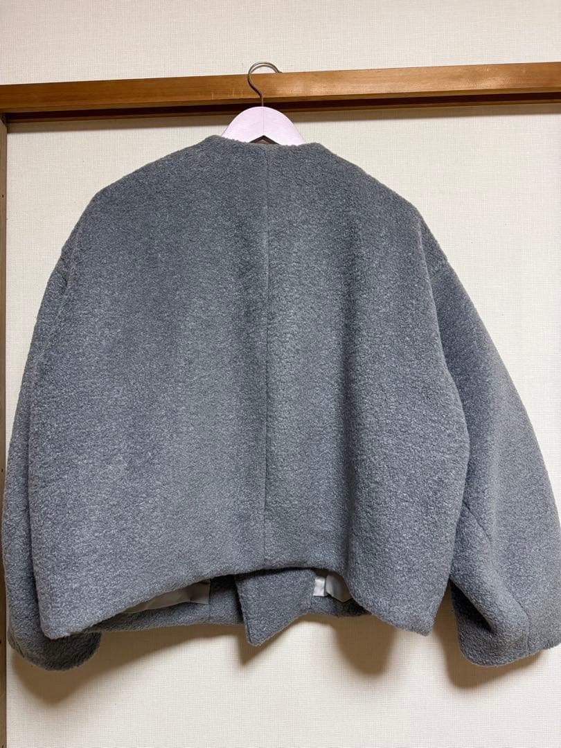 ラグナムーン ボアブルゾン グレー