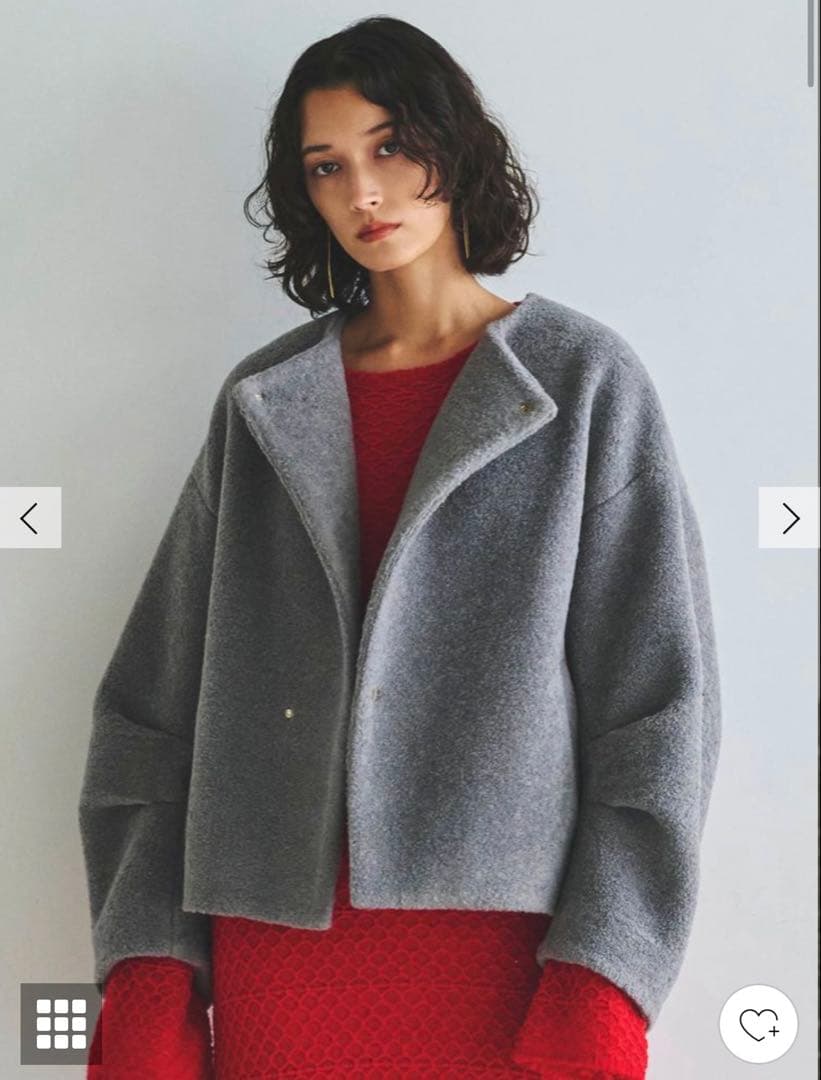 ラグナムーン ボアブルゾン グレー