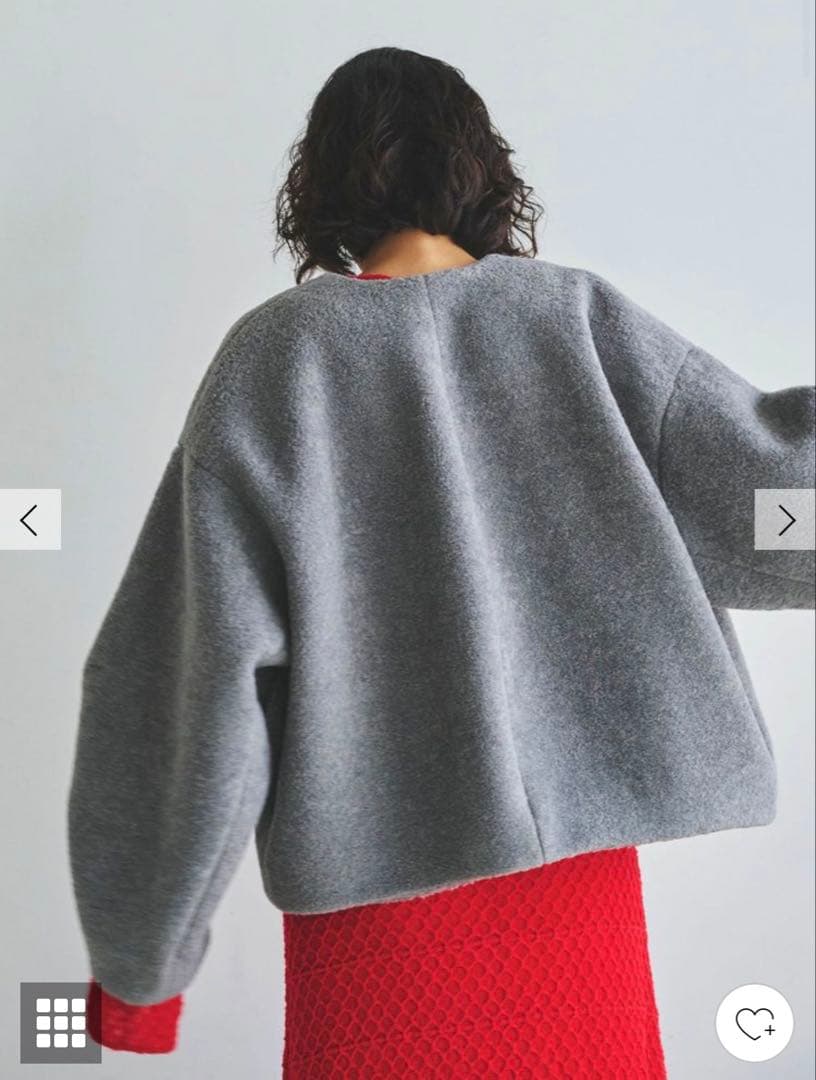 ラグナムーン ボアブルゾン グレー