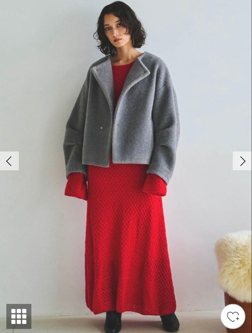 ラグナムーン ボアブルゾン グレー