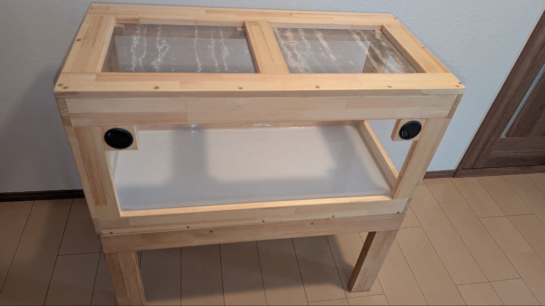 せのケージ！赤松集成材18ミリ幅60縦45奥行45全面アクリル板仕様