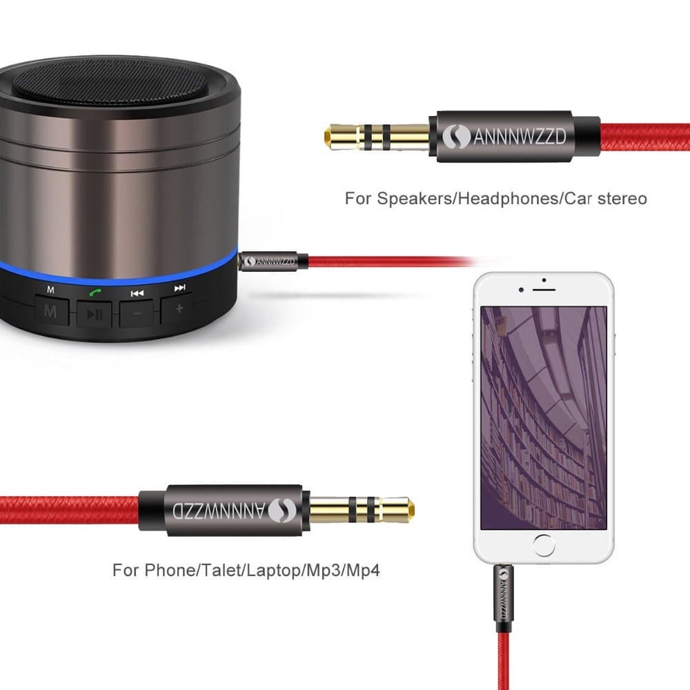 ✨ 3.5mmAUXケーブル オーディオケーブル ステレオミニプラグ 24K