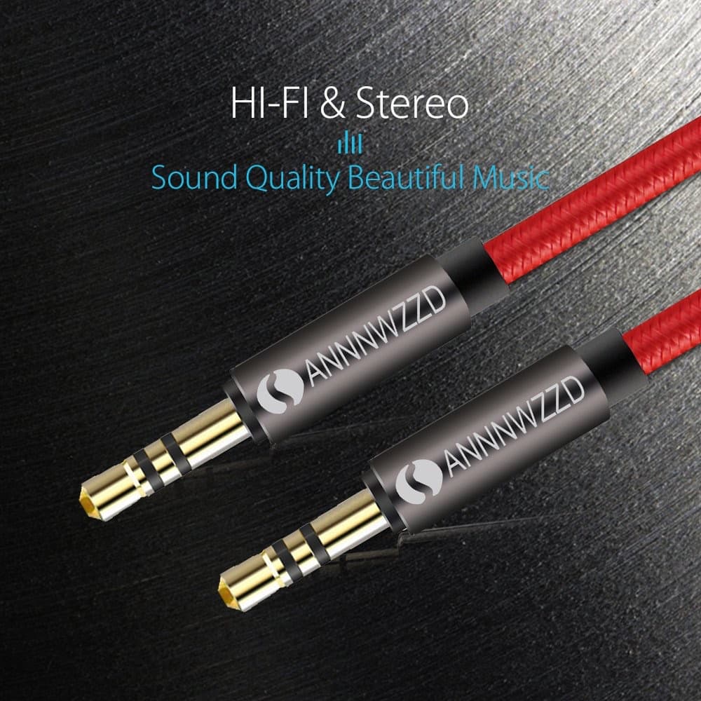 ✨ 3.5mmAUXケーブル オーディオケーブル ステレオミニプラグ 24K