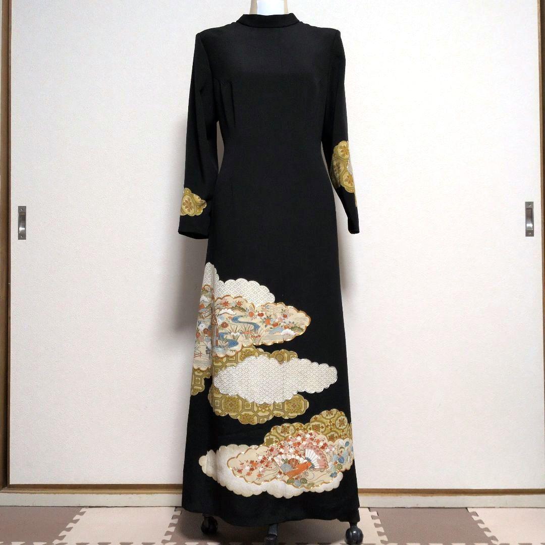 留袖リメイクAラインワンピースハレの日結婚式　発表会　卒業式パーティー13号