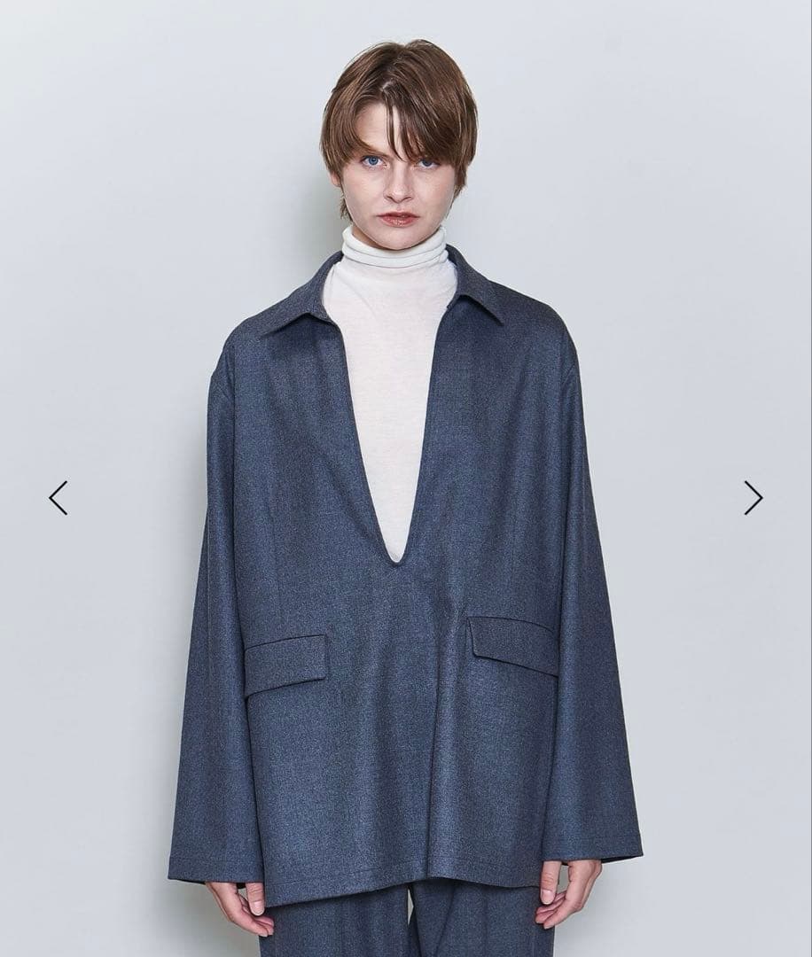 【完売品】【極美品】6(ROKU)Vネック チュニック ウール 日本製