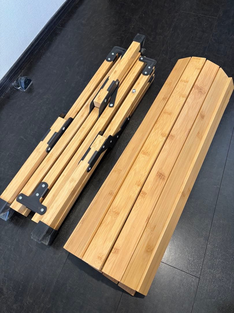 美品　Hilander(ハイランダー) バンブーロールトップテーブル 120