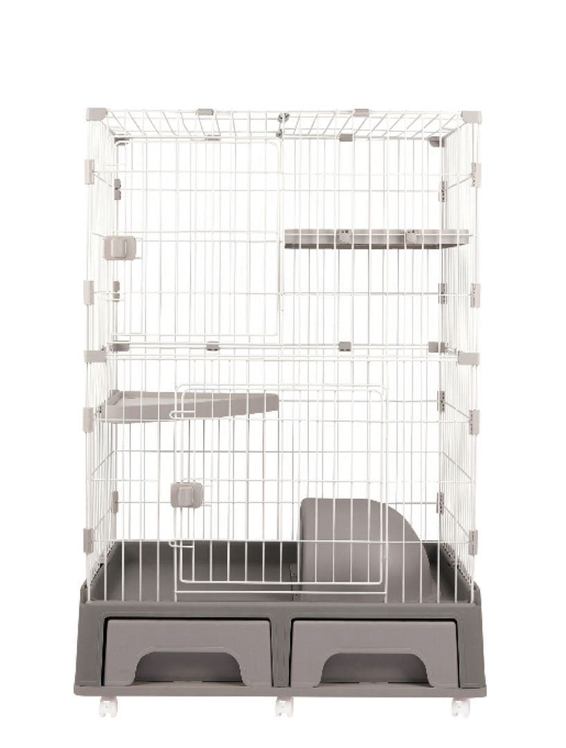 ♡キャットケージ グレー2段♡リバーシブルハンモックのおまけ付き