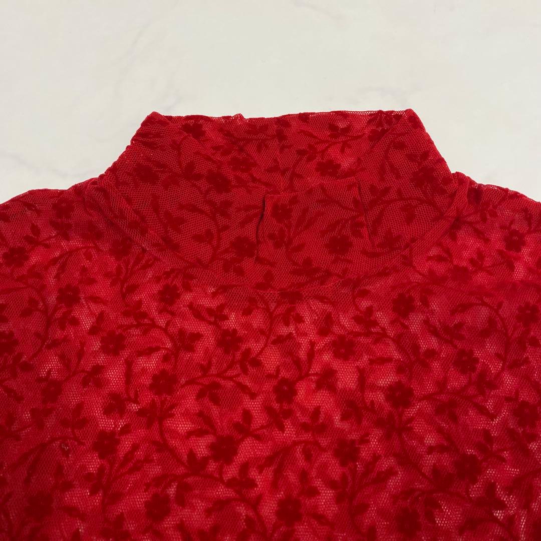 美品★YOHJI YAMAMOTO 長袖カットソー タートルネック 赤 3