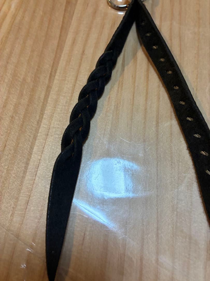 CALEE STUDS LEATHER SHORT KEY RING レザー