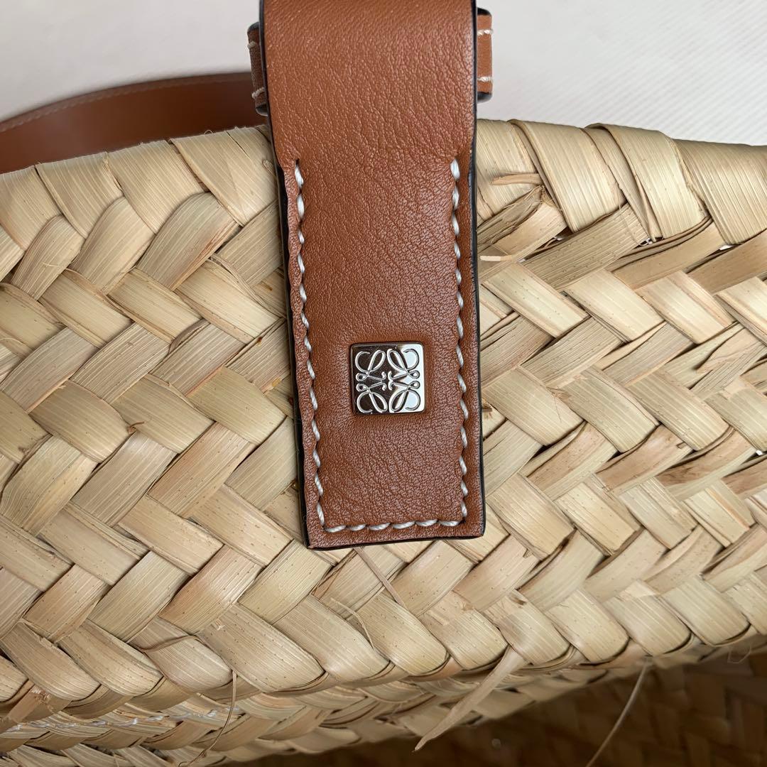 LOEWE かごバッグ ナチュラル オレンジ ラージ