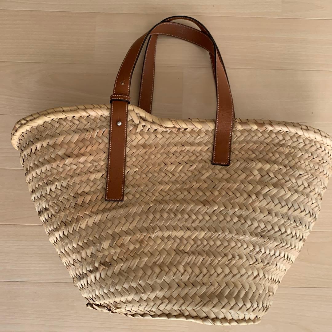 LOEWE かごバッグ ナチュラル オレンジ ラージ