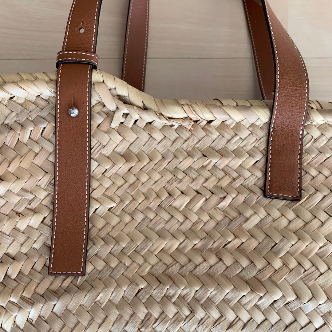 LOEWE かごバッグ ナチュラル オレンジ ラージ