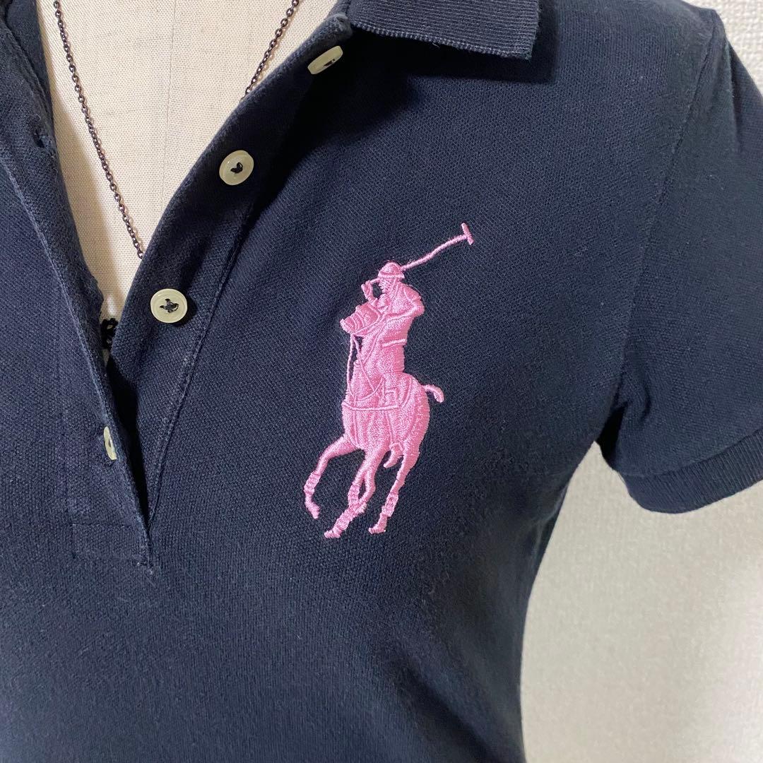 希少 y2k ラルフローレン ビッグポニー ポロシャツ ブラック 平成女児