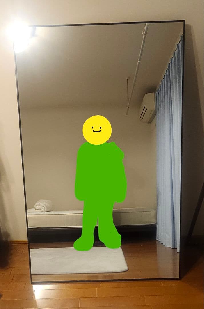 全身鏡　160cm×100cm　ブラック　黒　スタンドミラー　大型