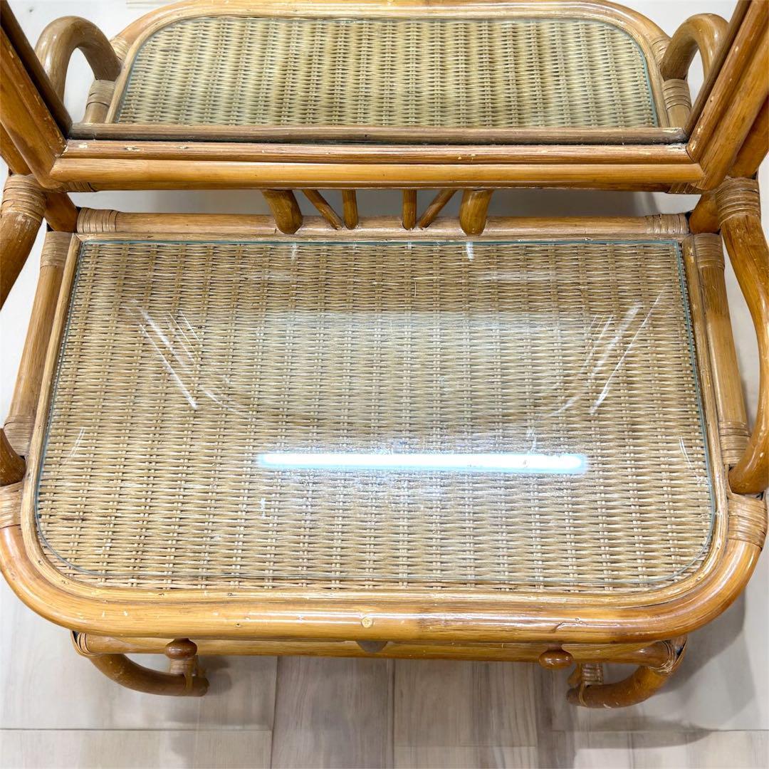 【かげぼこ】レトロ　ヴィンテージ　ラタンの化粧台　ドレッサー