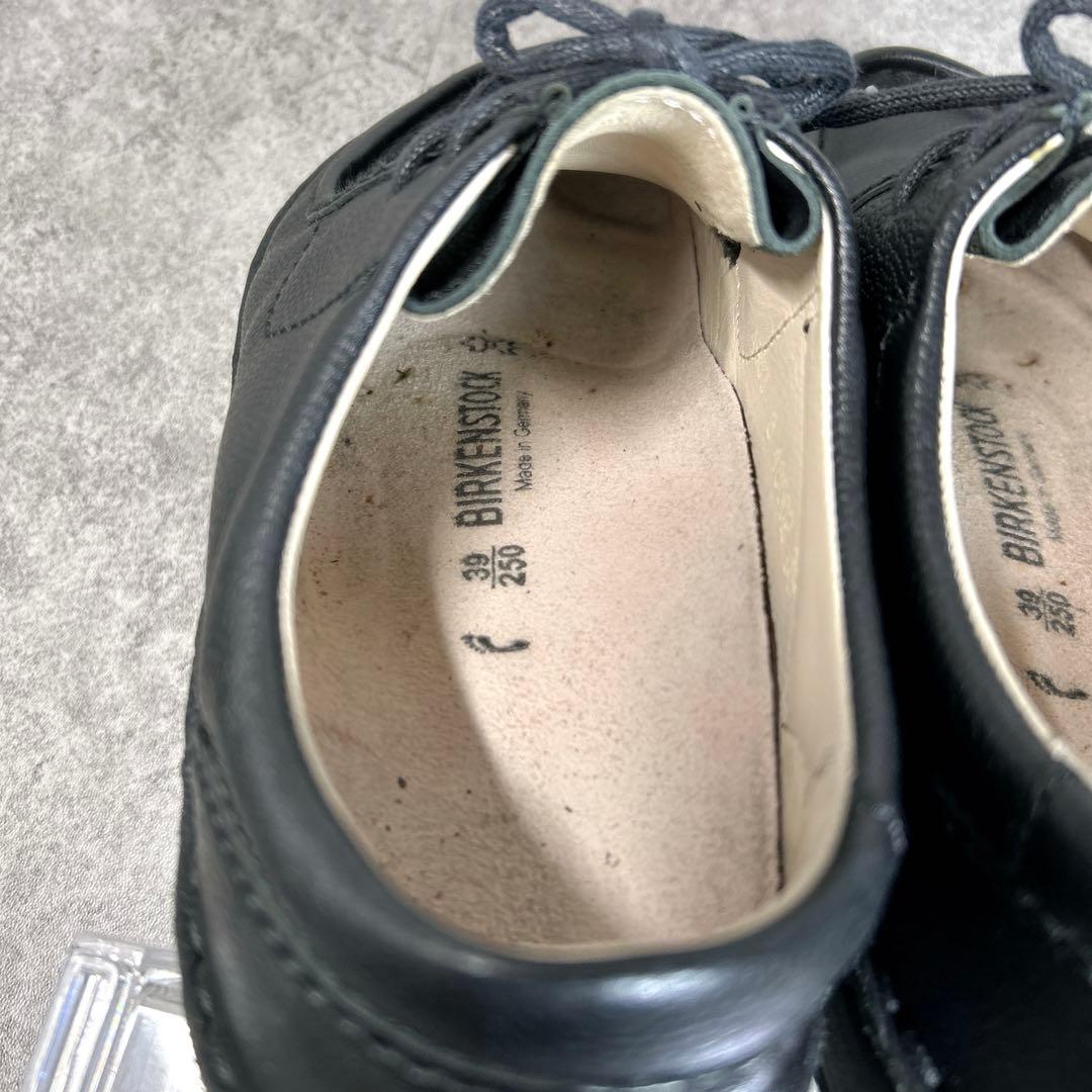 未使用級【ビルケンシュトック】パサデナ/ナロー幅/チロリアンシューズ/シボ革/黒