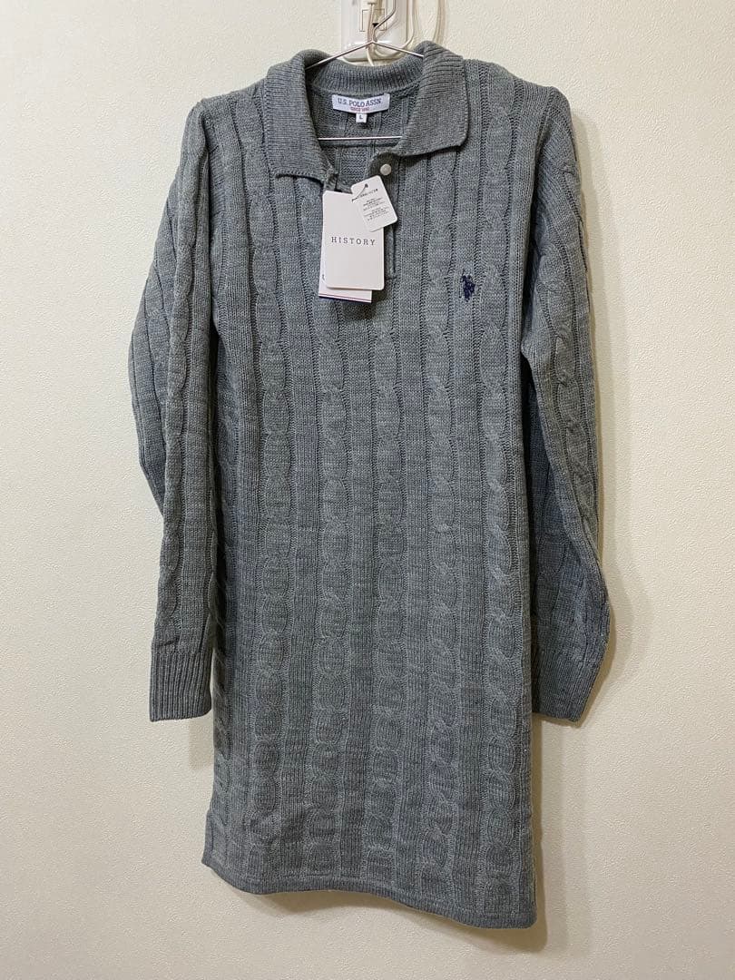 U.S. POLO ASSN ケーブル ポロニット ワンピース