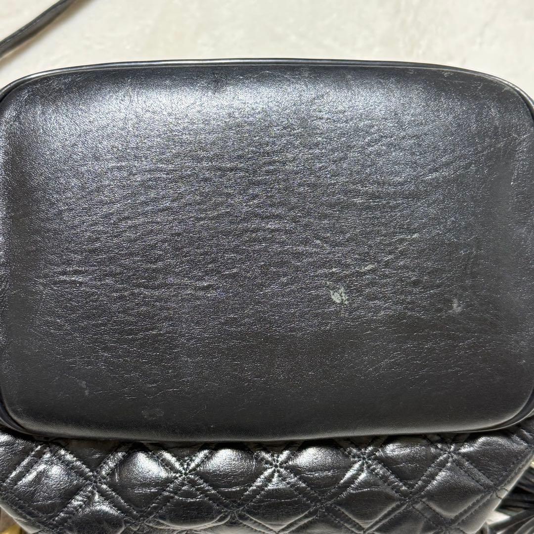 MCM ブラック キルティング バケットバッグ クロスバッグ