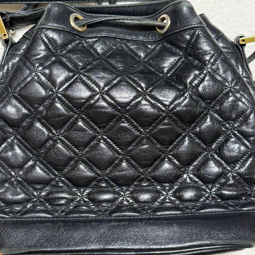 MCM ブラック キルティング バケットバッグ クロスバッグ