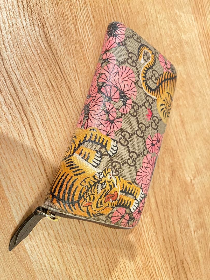 ジ*可様 廃盤希少GUCCI 長財布スプリームベンガル