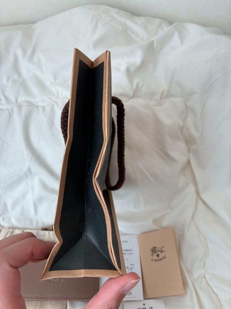 (juritanto)IL BISONTE グレー名刺入れ 保存袋付き