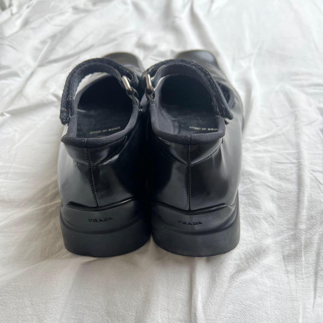 靴 PRADA Mary Jane Square Toe Shoes Black