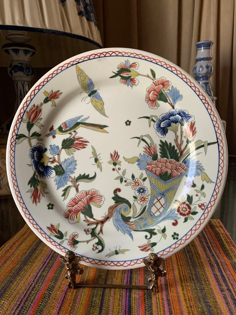 フランス製アンティーク　超美品！シズノワリ手書きのお皿！良く書けてます！