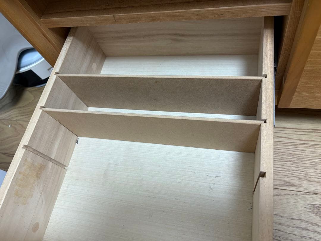 ナチュラルウッド テレビ台 仕切り付き　Sunaga