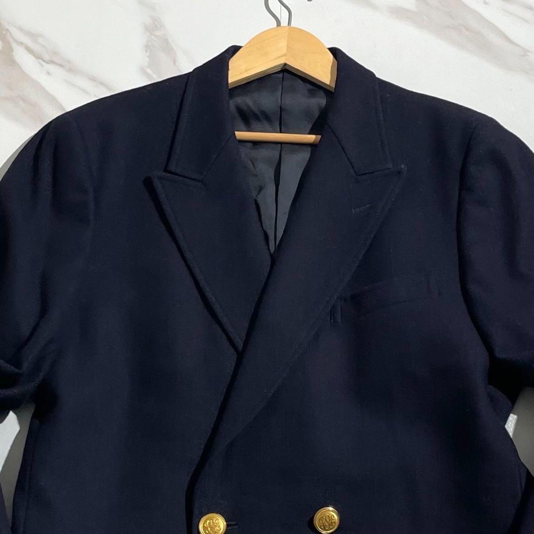 美品 ジェイプレス XLサイズ ダブル 紺ブレザー 金ボタン ネイビー 【174