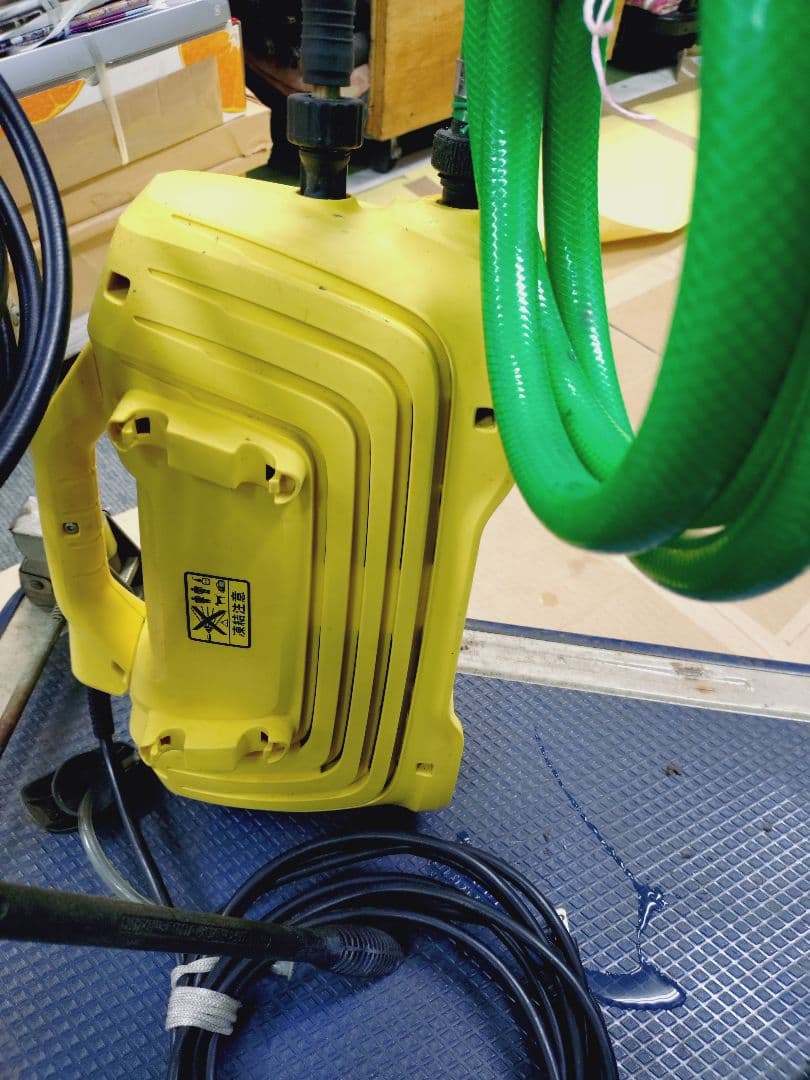 高圧洗浄機 ブラシ付き 黄色ハンドル2本先尖り部品3本