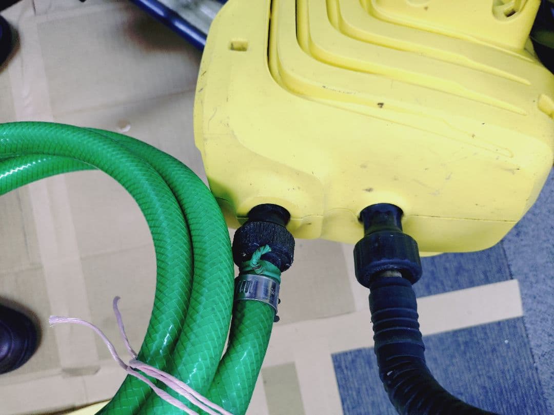 高圧洗浄機 ブラシ付き 黄色ハンドル2本先尖り部品3本