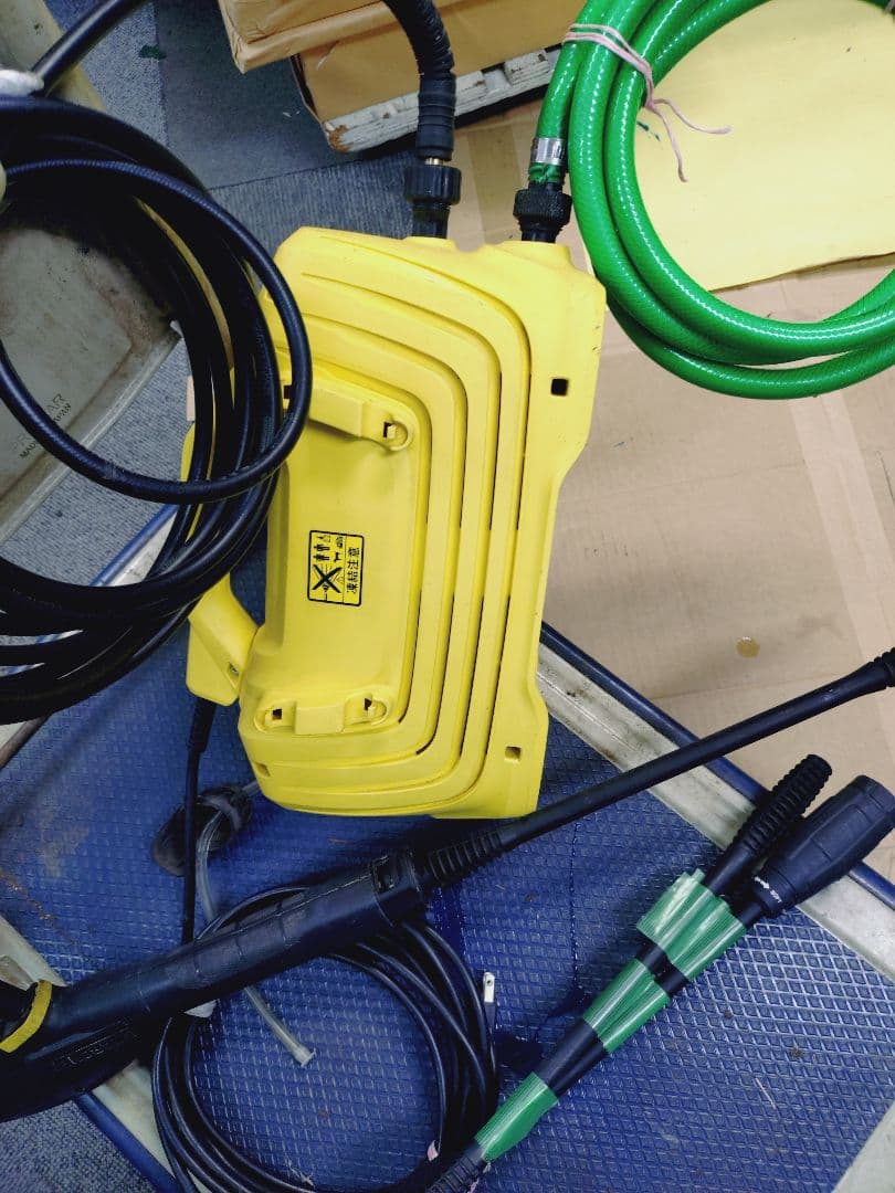 高圧洗浄機 ブラシ付き 黄色ハンドル2本先尖り部品3本