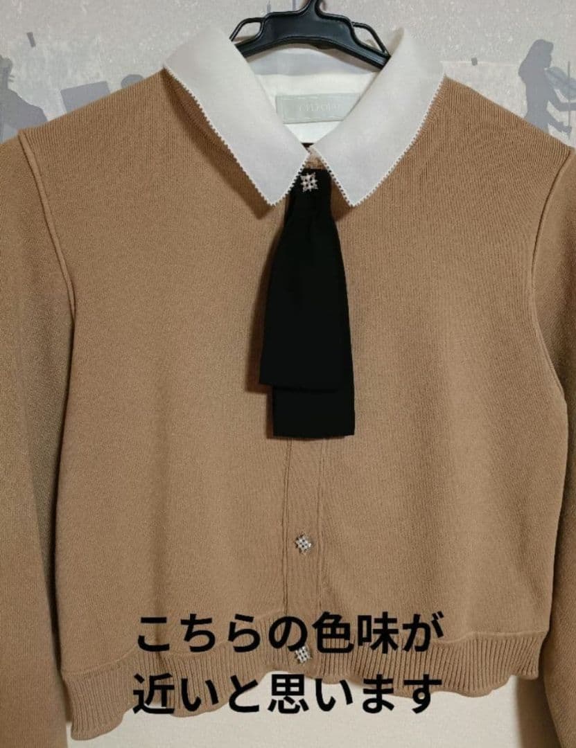 CELFORD デタッチャブル総針カーディガン 38　ボウタイ　リボン　ニット