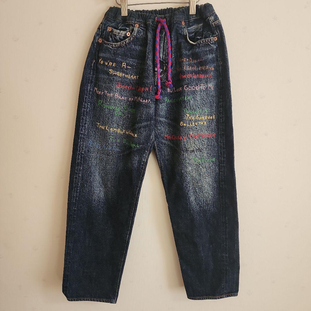 未使用品　デニム&ダンガリー　刺繍付きイージーデニムパンツ　01 150 SM